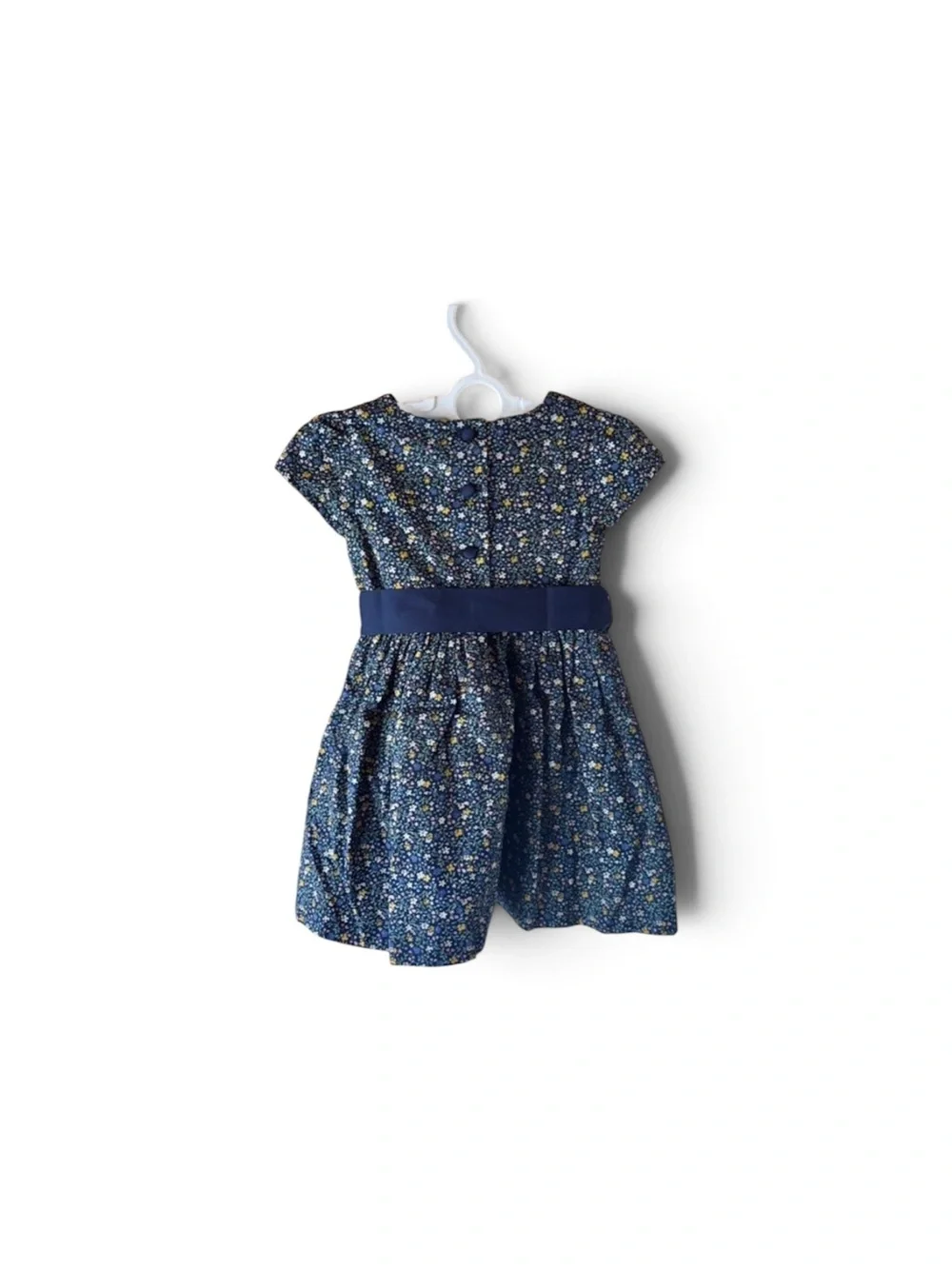 Blue Ralph Lauren Baby lined cotton  Floral Bow  Girls Dress 9m